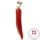 Pendente Corallo rosso Extra cornetto piccolo design napoletano in Oro 18K id2190