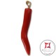 Pendente Corallo rosso Extra cornetto medio design napoletano in Oro 18K id2210