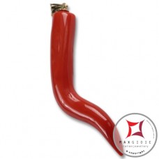 Pendente Corallo rosso Extra cornetto grande design napoletano in Oro 18K id2230
