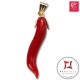 Portafortuna Cornetto Corallo rosso Extra pendente piccolo in Oro 18K id2241