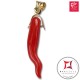 Portafortuna Cornetto Corallo rosso Extra pendente piccolo in Oro 18K id2245