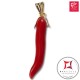 Portafortuna Cornetto Corallo rosso Extra pendente piccolo in Oro 18K id2246