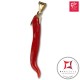 Portafortuna Cornetto Corallo rosso Extra pendente piccolo in Oro 18K id2251