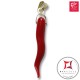 Portafortuna Cornetto Corallo rosso Extra pendente piccolo in Oro 18K id2253