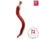 Portafortuna Cornetto Corallo rosso Extra pendente piccolo in Oro 18K id2261