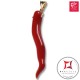 Portafortuna Cornetto Corallo rosso Extra pendente medio in Oro 18K id2266