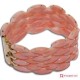 Bracciale Corallo rosa Extra navetta 4 file in Oro giallo 18K