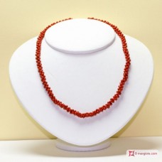 Collana Coralloide Bambu rosso tessito 3½mm in Argento placcato Oro