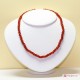 Collana Coralloide Bambu rosso tessito 3½mm in Argento placcato Oro