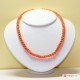 Collana Coralloide Bambu rosa tessito 4mm in Argento placcato Oro