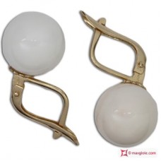 Orecchini Corallo bianco Extra 10½-11mm in Oro 18K m