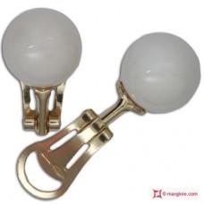 Orecchini Corallo bianco Extra 10½-11mm in Oro 18K clip g