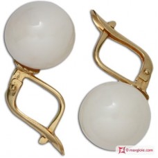 Orecchini Corallo bianco Extra 11½-12mm in Oro 18K m