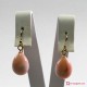 Orecchini Corallo rosa Extra poire 12x16mm in Oro 18K