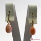 Orecchini Corallo rosa Extra poire 8x12mm in Oro 18K