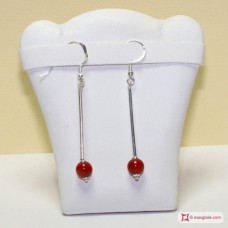 Orecchini Coralloide Bambu rosso 7mm fiammifero in Argento