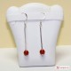 Orecchini Coralloide Bambu rosso 7mm fiammifero in Argento