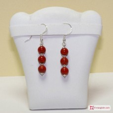 Orecchini Coralloide Bambu rosso 7mm in Argento