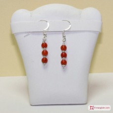 Orecchini Coralloide Bambu rosso 5½mm in Argento