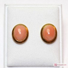 Orecchini Corallo rosa 8x6mm in Argento