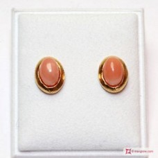 Orecchini Corallo rosa 6x4mm in Argento