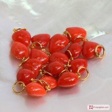 Pendente Corallo rosso del Mediterraneo Cuore medio