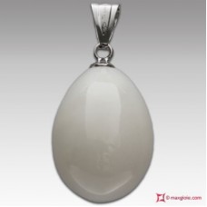 Pendente Corallo bianco Extra poire 12x16mm in Oro 18K
