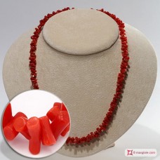 Collana Corallo rosso del Mediterraneo cupolini 3-3½mm in Argento