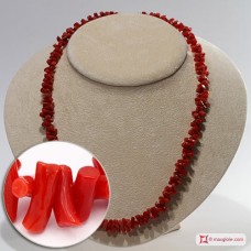 Collana Corallo rosso del Mediterraneo cupolini 3½-4mm in Argento