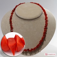 Collana Corallo rosso del Mediterraneo spezzatini ±33g in Argento