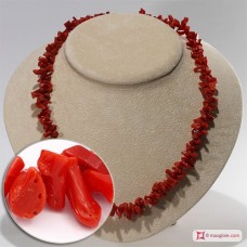 Collana Corallo rosso del Mediterraneo spezzatini ±46g in Argento
