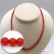 Collana Corallo rosso del Mediterraneo pallini 4-4¾mm in Oro 18K [vari diametri]