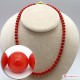 Collana Corallo rosso Extra Dark Color pallini 7½-8mm in Oro 18K