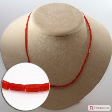 Collana Corallo rosso Extra cannettine 2½mm in Oro 18K