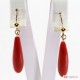 Orecchini Corallo rosso Extra goccia 7¾x28½mm in Oro 18K