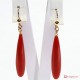 Orecchini Corallo rosso Extra goccia 8x40mm in Oro 18K