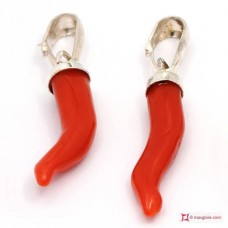 Pendente Corallo rosso cornetto piccolo in Argento [scelte multiple]