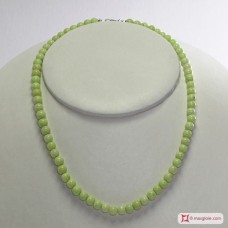 Collana Crisoprasio lemon pallini 6mm in Argento