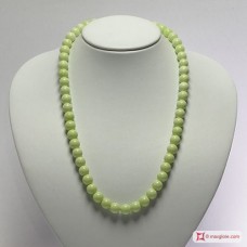 Collana Crisoprasio lemon pallini 10mm L56 in Argento