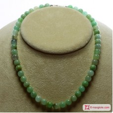 Collana Crisoprasio Extra pallini 8mm in Oro 18K