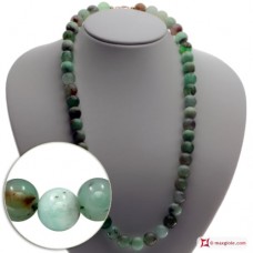 Collana Crisoprasio Extra pallini 12mm in Oro 18K