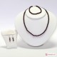 Collana, Orecchini e Bracciale Granato 5mm in Argento