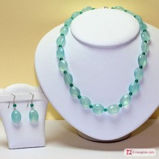 Collana e Orecchini Agata verde in Argento
