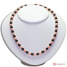 Collana e orecchini Ematite e Bambù 8mm in Argento