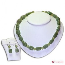 Collana Orecchini Avventurina rettangoli in Argento