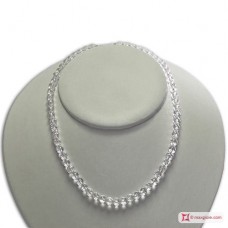 Collana Cristallo di Rocca faccettato 6mm in Argento