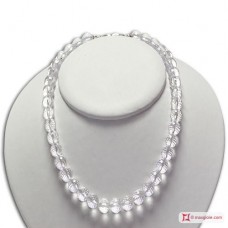 Collana Cristallo di Rocca faccettato 10mm in Argento