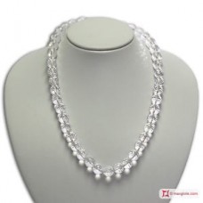 Collana Cristallo di Rocca faccettato 12mm in Argento