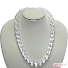 Collana Cristallo di Rocca faccettato 14mm in Argento