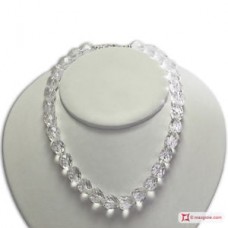Collana Cristallo di Rocca fragola faccettata in Argento